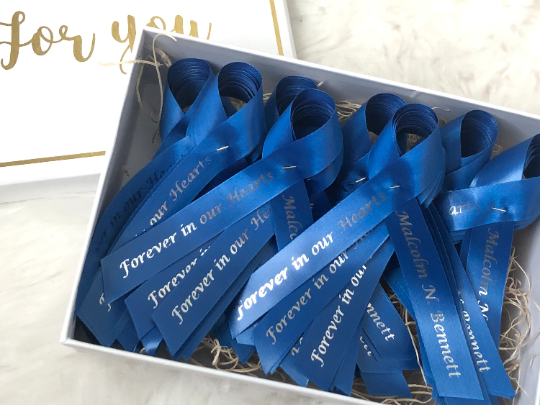 blue forever in our hearts  memorial ribbons
