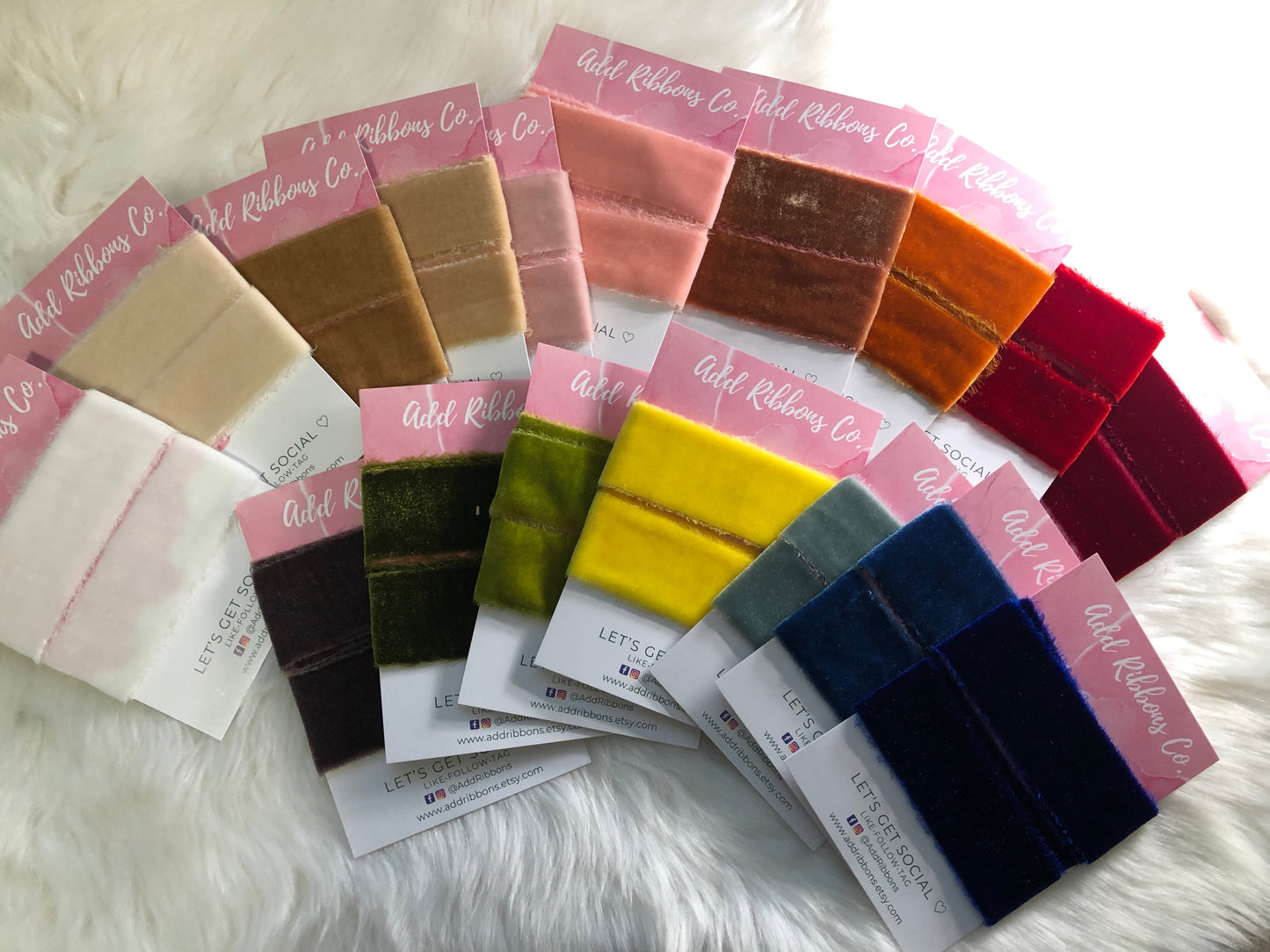 colorful silk velvet ribbons