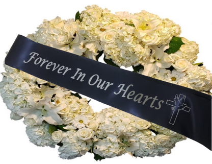 Always in our hearts.(wreath arrangement)