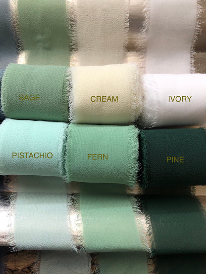 35mm Frayed Edged Chiffon Ribbon